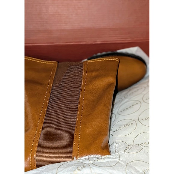 TORGEIS Destiny Camel Riding Knee High Boots Studded Buckle Block Heel NEW - Picture 12 of 12